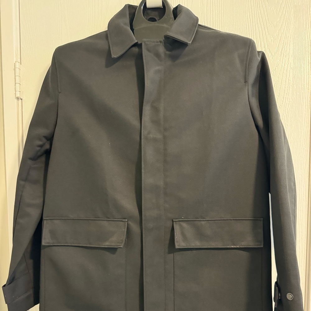 H&M Regular Fit Mens Blue Long Sleeve Trench Coat Size M